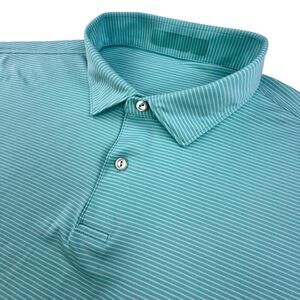 Peter Millar Summer Comfort Golf Polo XL Performance Stretch Green Stripe